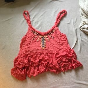 Coral semi-crop Free People top